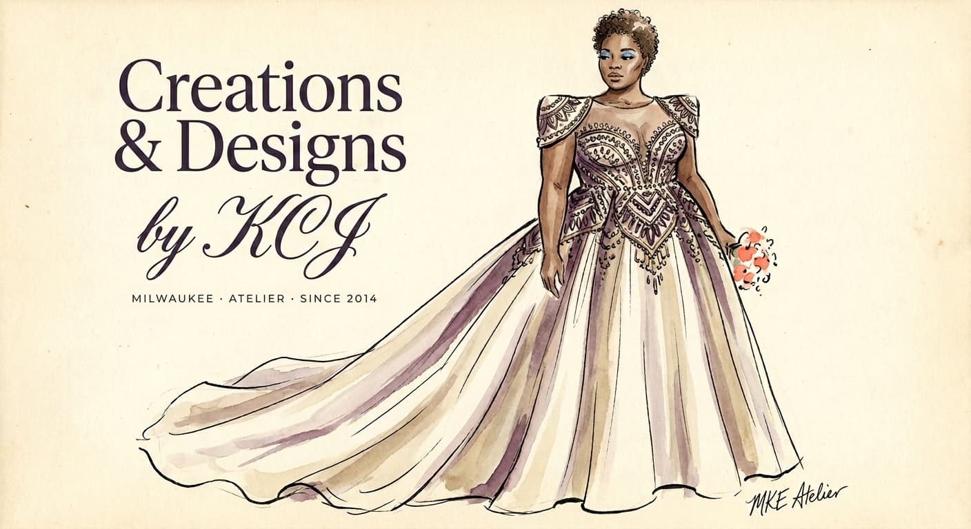 Creations & Designs by KCJ — editorial wedding gown sketch